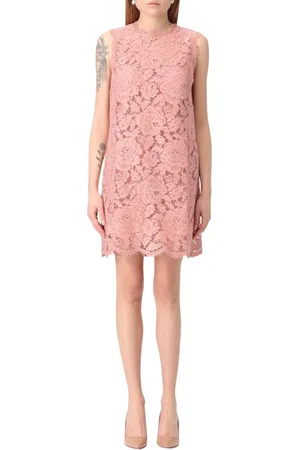 Dolce & Gabbana Femme, Robes, Rose, Taille: 48 FR Robe Mini en Dentelle Rose Style Élégant