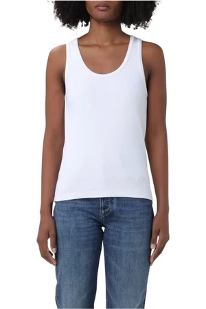 Bottega Veneta Femme, Tops, Blanc, Taille: 38 FR Débardeur côtelé style classique