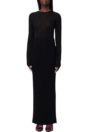 LIVIANA CONTI Femme, Robes, Noir, Taille: 38 FR Robe Longue Noire en Tricot Côtelé