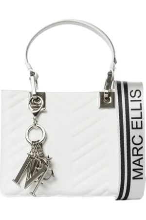 MARC ELLIS Femme, Sacs, Blanc, Taille: ONE Size Sac à main en caoutchouc avec bandoulière amovible