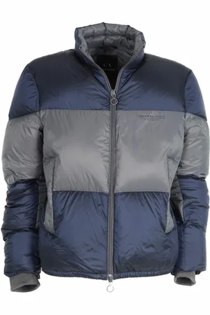 Armani Exchange Homme, Vestes, Multicolore, Taille: L Doudoune Courte Bicolore Bleue