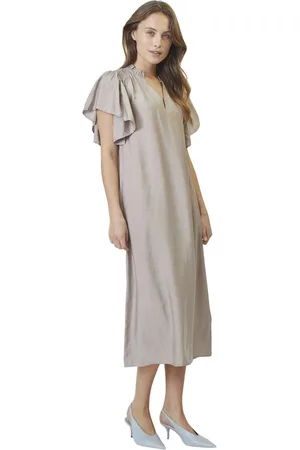 Co`Couture Femme, Robes, Gris, Taille: 38 FR Robe à Volants en Couleur Noix