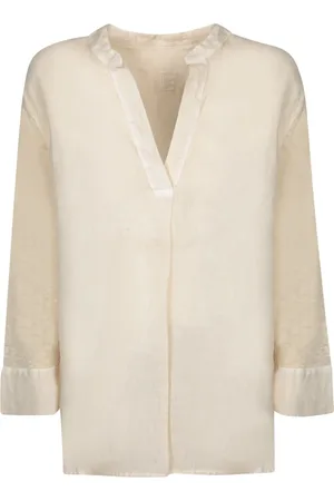 120% Lino Femme, Blouses et Chemises, , Taille: 42 FR Chemisier en Lin à Manches Larges