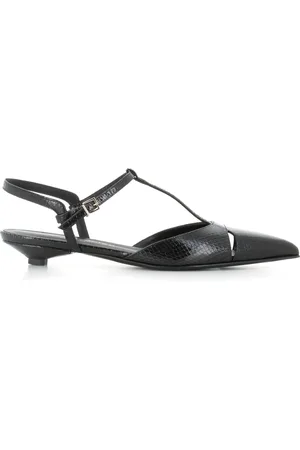 SERGIO LEVANTESI Femme, Chaussures, Noir, Taille: 37 1/2 EU Slingback en cuir imprimé python noir