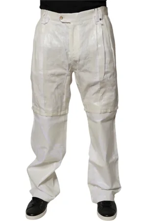Dolce & Gabbana Homme, Jeans, Blanc, Taille: M Jean droit en lin blanc