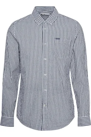 Barbour Homme, Blouses et Chemises, Bleu, Taille: M Chemise à Rayures Bleues à Manches Longues