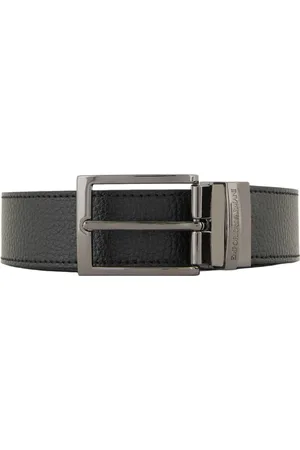 Emporio Armani Homme, Accessoires, Noir, Taille: ONE Size Ceinture Réversible en Cuir Noir