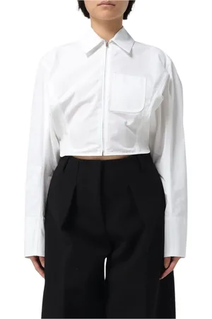 Jacquemus Femme, Blouses et Chemises, Blanc, Taille: 36 FR Chemise Blanche à Zip Court