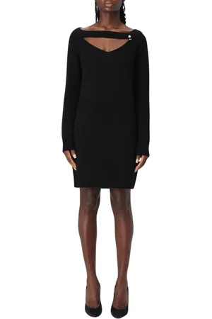 Liu Jo Femme, Robes, Noir, Taille: 38 FR Robe Pull Noire à Trou de Serrure