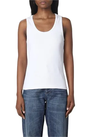 Bottega Veneta Femme, Tops, Blanc, Taille: 36 FR Débardeur côtelé blanc