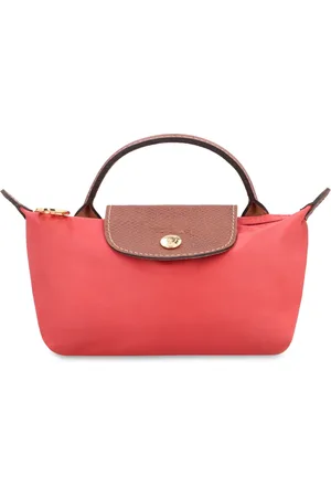 Longchamp Femme, Sacs, Rouge, Taille: ONE Size Pochette Originale en Cuir