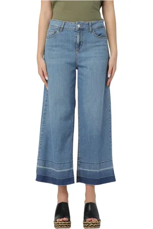 Liu Jo Femme, Jeans, Bleu, Taille: W28 Jean Large avec Ourlet Relevé Moderne