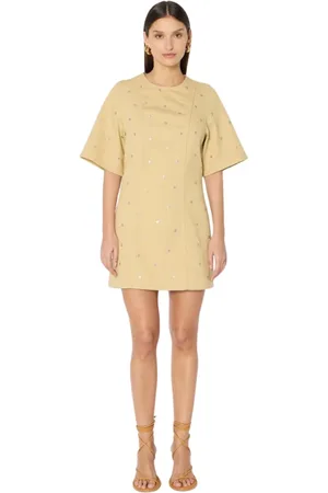Berenice Femme, Robes, , Taille: 38 FR Rucky Robe courte en denim avec clous argentés