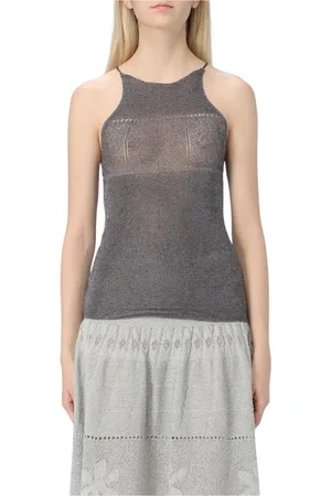 Paloma Wool Femme, Tops, Gris, Taille: 42 FR Haut Sans Manches Tricoté Argent