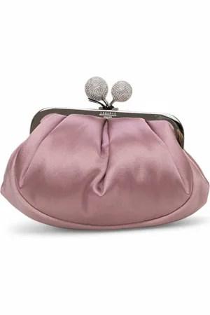 Max Mara Femme, Sacs, Rose, Taille: ONE Size Petit Sac Bandoulière en Satin avec Strass