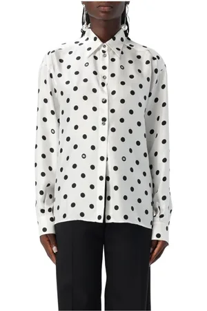 Dolce & Gabbana Femme, Blouses et Chemises, Blanc, Taille: 40 FR Chemisier en soie à pois