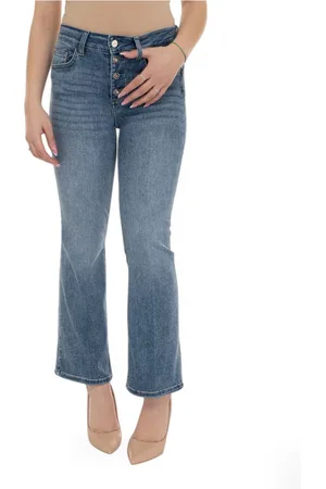 Liu Jo Femme, Jeans, Bleu, Taille: W33 Jean en denim à bas évasé avec boutons