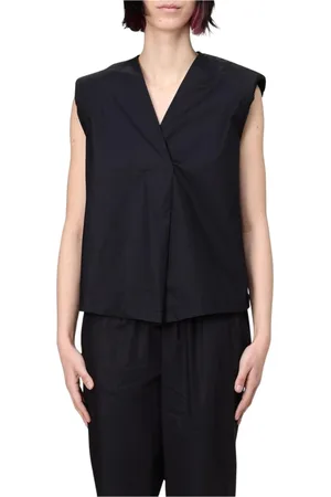 Kaos Femme, Vestes, Noir, Taille: 40 FR Haut sans manches col en V couleur chameau