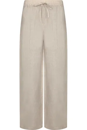 120% Lino Femme, Pantalons, , Taille: 38 FR Pantalon large en lin naturel
