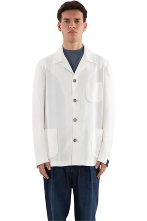 Biagio Santaniello Homme, Vestes, Blanc, Taille: M Blazer Boucle en Style Léger