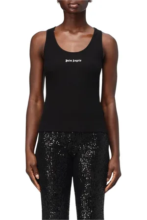 Palm Angels Femme, Tops, Noir, Taille: 36 FR Débardeur Côtelé Noir Coupe Slim