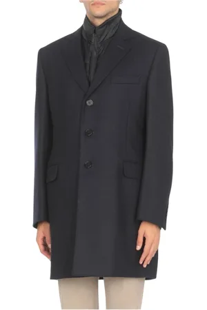 FAY Homme, Manteaux, Bleu, Taille: XL Manteau Classique Bleu Doublure Amovible