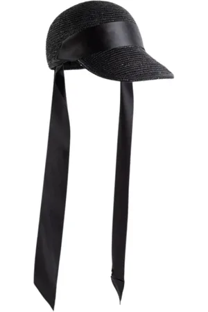 SACAI Femme, Accessoires, Noir, Taille: ONE Size Casquette en paille noire à ruban