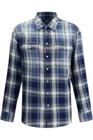 Dsquared2 Homme, Chemises, Multicolore, Taille: L Chemise à Carreaux avec Poches Plaquées