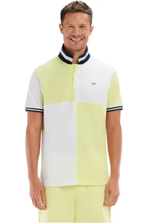 Eden Park Homme, Tops, Multicolore, Taille: 2XL Polo à manches courtes coupé-cousu en coton jaune coupe décontractée