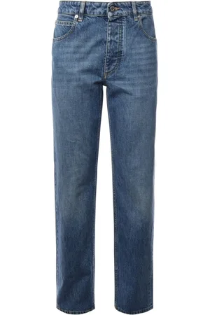 Bottega Veneta Femme, Jeans, Bleu, Taille: 38 FR Jean Bleu Moyen avec Motif Intrecciato