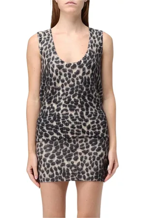 BLUMARINE Femme, Robes, Brun, Taille: 42 FR Ensemble Jupe Tricot Imprimé Léopard