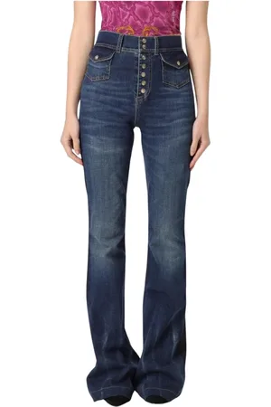VERSACE Femme, Jeans, Bleu, Taille: W25 Jeans Évasés Chic Bleus