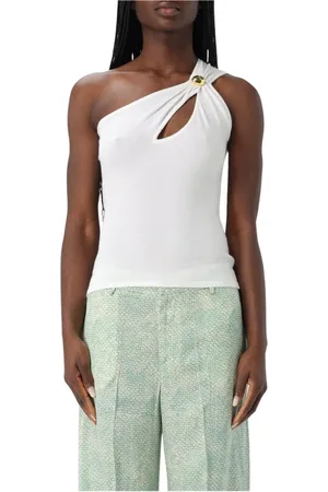 FEDERICA TOSI Femme, Tops, Blanc, Taille: 36 FR Haut Élégant en Tricot à Une Épaule