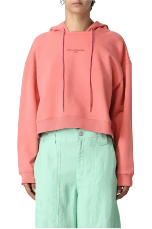 Stella McCartney Femme, Sweatshirts et sweats à capuche, Rose, Taille: 36 FR Sweat à Capuche Court Rose avec Logo