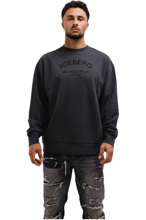Iceberg Homme, Sweatshirts et sweats à capuche, Gris, Taille: L Pull Milano Logo Homme Gris Foncé
