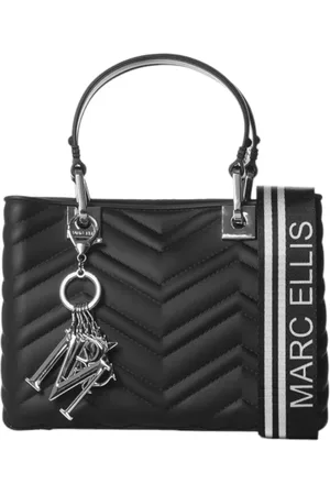 MARC ELLIS Femme, Sacs, Noir, Taille: ONE Size Sac à main en caoutchouc avec bandoulière amovible
