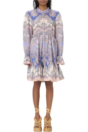 ZIMMERMANN Femme, Robes, Violet, Taille: 40 FR Élégante Robe Mini à Boutons Paisley