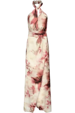 Guess Femme, Robes, Multicolore, Taille: 36 FR Robe Maxi Florale avec Décolleté Profond en V