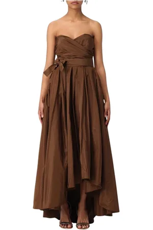 Pinko Femme, Robes, Brun, Taille: 38 FR Robe Élégante en Taffetas