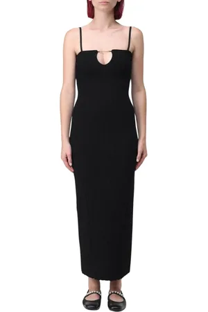 Jacquemus Femme, Robes, Noir, Taille: 38 FR Robe Longue Noire en Tricot Côtelé