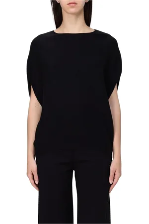 Emporio Armani Femme, Pulls, Noir, Taille: 40 FR Pull en cachemire noir à col en V