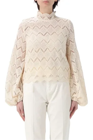 Twin-Set Femme, Blouses et Chemises, , Taille: 38 FR Élégante Blouse en Dentelle