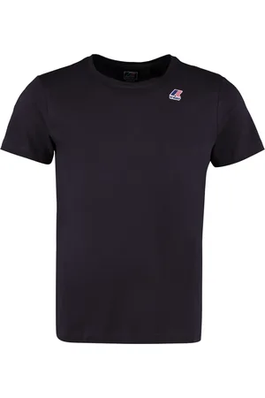 K-Way Homme, Tops, Bleu, Taille: L T-shirt en Coton avec Impression Logo