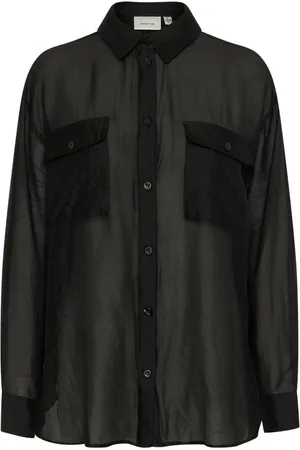 Gestuz Femme, Blouses et Chemises, Noir, Taille: 36 FR Chemisier Noir avec Poches