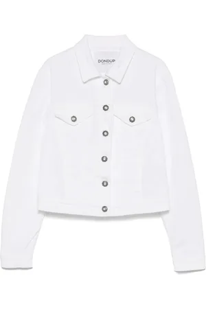 Dondup Femme, Vestes, Blanc, Taille: 42 FR Veste Blanche à Boutons avec Poches