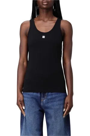 Armani Exchange Femme, Tops, Noir, Taille: 36 FR Débardeur en Coton Noir