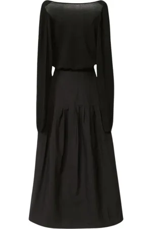 Fabiana Filippi Femme, Robes, Noir, Taille: 34 FR Robe Longue Noire Plissée A-Ligne