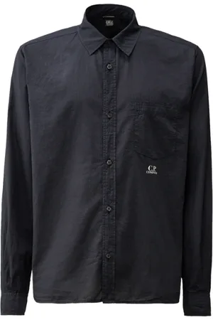 C.P. Company Homme, Chemises, Bleu, Taille: L Chemise Légère en Mussola Bleue