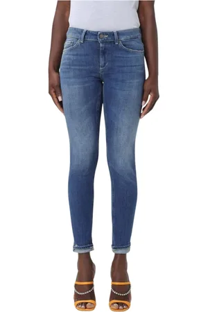 Dondup Femme, Jeans, Bleu, Taille: W27 Jean Skinny Bleu avec Ourlet Relevé