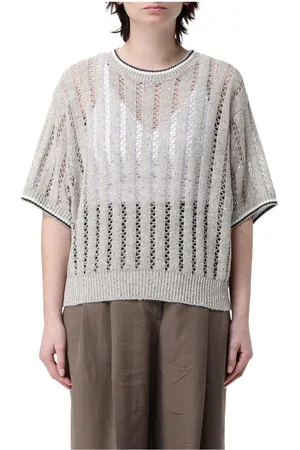 Brunello Cucinelli Femme, Pulls, , Taille: 44 FR Pull en Tricot Ajouré